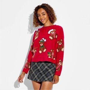 32 Degrees Red Fuzzy Sweater